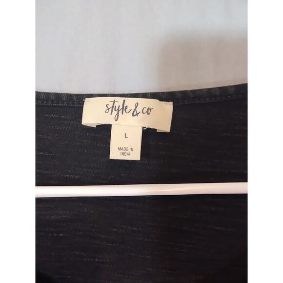 Style & Co Black Flowy Knit Top - Picture 7 of 7